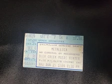 METALLICA CONCERT TICKET STUB June 29 1989 DEER CREEK IN Indiana Original 