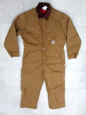 Vintage Carhartt Mens Coveralls Duck Canvas Quilt Lined Size 44 Short X01 NWT