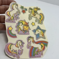 Vintage Rainbow Brite Stickers vUNUSED Starlite Unicorn 1980s Hallmark