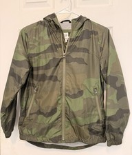 GAP Kids Camo Cotten Lined Windbreaker Jacket Size Large 10 Zip