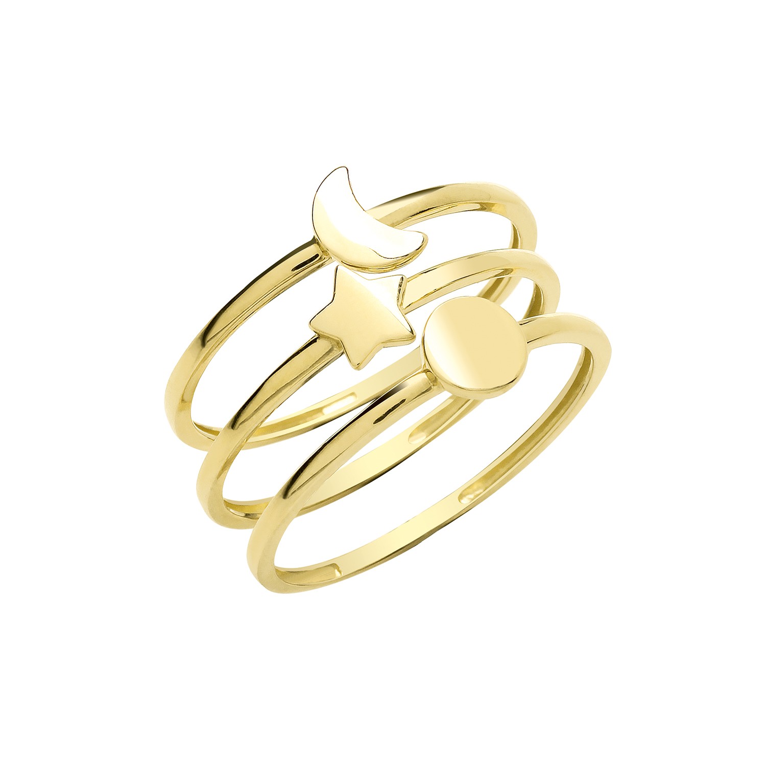 Bague Femme Or Jaune 9k Anti-Allergie Anneau Fin Confortable pour l'Accumulation