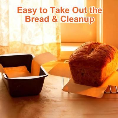 Loaf Pan Parchment Paper Liners, Disposable Bread Pan Liners, Non-Stick Precu...