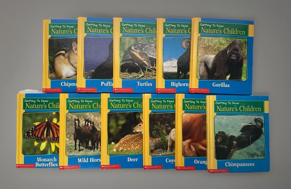 Getting to Know Nature's Children • 2-Sided Hardcover • Lot Of 11• Scholastic VG Foto 2 de 4