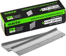meite 18 Gauge Flooring Nails 1-1/4 Inch Length for Softwood Installation