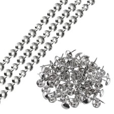 3Pcs 1Meter Glossy Upholstery Tacks Strips Trim Sofa Decorative Nails Silver