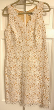 LOFT White Eyelet Lined Dress Size 8