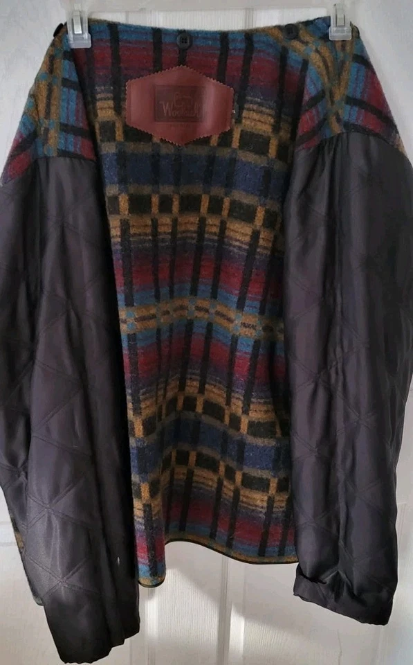 Vintage Woolrich Wool Sweater & Nylon Jacket Coat Shell Plaid Men's XL liner - Image 2 of 4