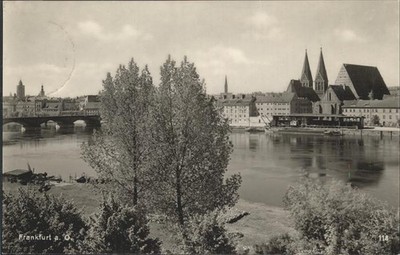 Frankfurt or Oder Bridge with City Panorama