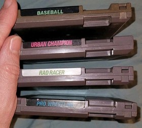 Urban Champion - Pro Wrestling - Rad Racer - Baseball - NES - Tested and Working