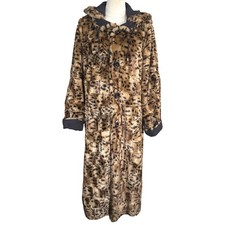 Vintage Y2K Reversible Leopard Faux Fur Long Coat