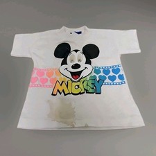 Vintage 90s Disney Mickey Mouse T-Shirt Toddler 5-6 Single Stitch USA Made