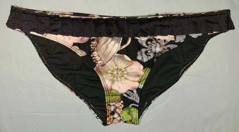 Ted Baker 2 Piezas Bikini Floral Azul Marino con Volantes Plisados, Damas Talla 2 Foto 4 de 4