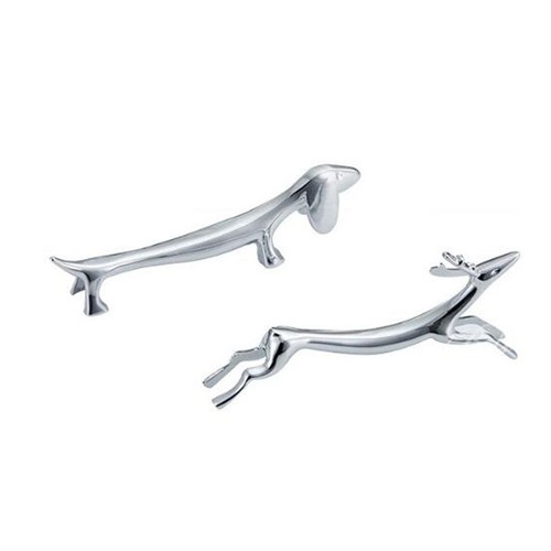  2 pezzi bacchette a forma di cervo resto bacchette animali d'argento stand rack - Foto 2 di 11