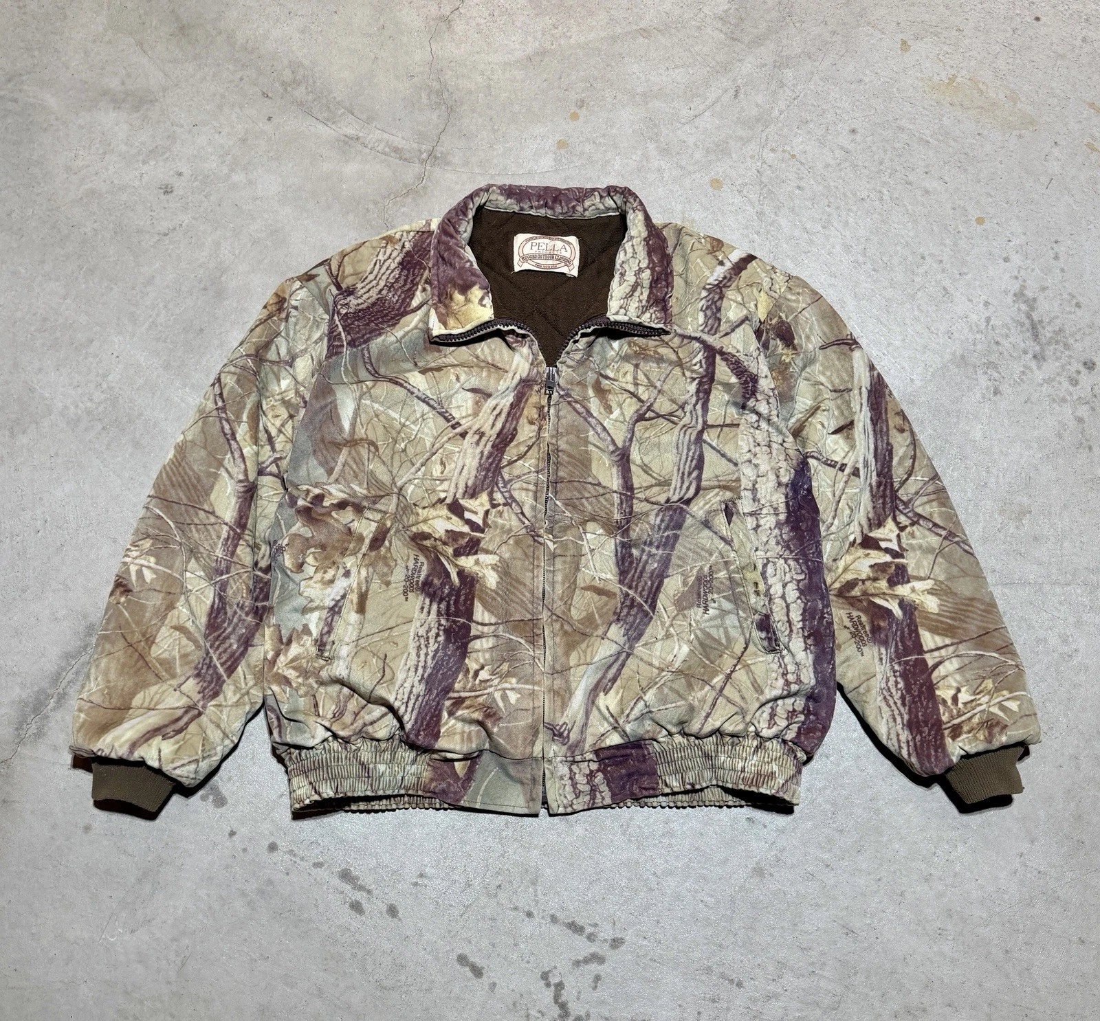 Vintage Pella RealTree Hardwoods Camo Jacket Mens XL Outdoor Full Zip Hunting