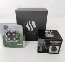 Skull Shaver Gold Rechargeable Men's Electric Shaver with Access and Extra Blade