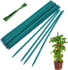 25 Pack Plant Stake Support 12 Inch Wooden Bamboo Garden Stakes For Orchid Rose