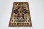 3 x 5 ft kazak  Geometric Area Rug Afghan Traditional Hand Knotted Wool  Rug