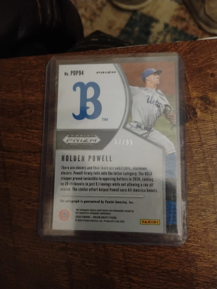 2020 Panini Prism Draft Picks Holden Powell Auto 7/99 - Image 2 of 2