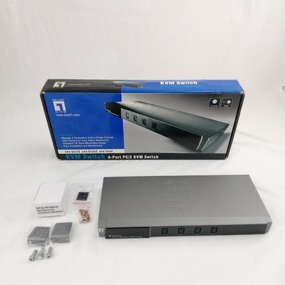 LevelOne KVM Switch 4-Port PS/2 VGA Computer Umschalter OVP