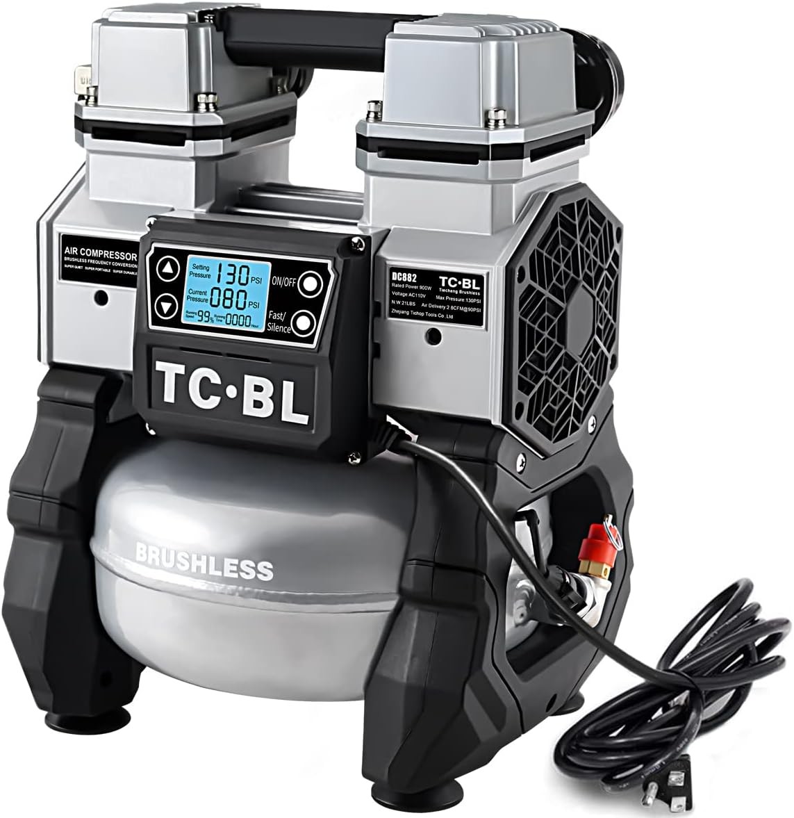 TC&middot;BL Portable Air Compressor,110V Quiet Small Air Compressor,Lightweight and O
