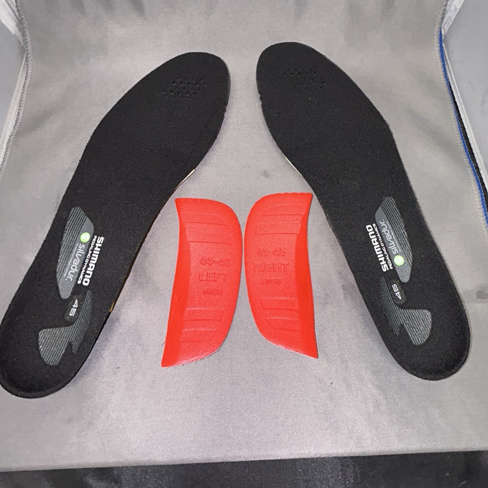 SHIMANO Silvadur  Shoes Insoles with 2 Arch Pads Support Red & Yellow Size 44/45