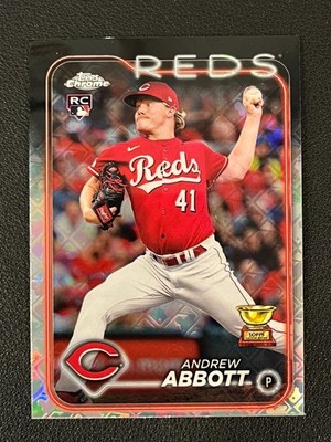 Andrew Abbott 2024 Topps Chrome Logofractor Rookie RC Reds
