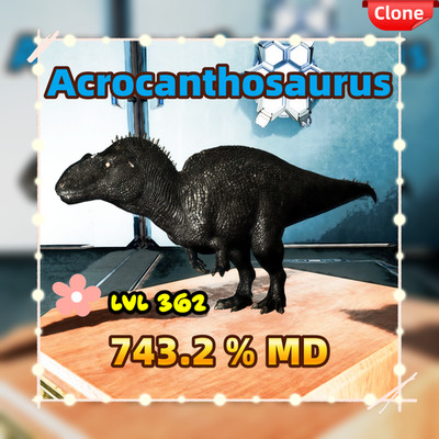 Ark Survival Ascended PVE Lvl 362 Acrocanthosaurus 743% MD Clone PS/PC/XBOX