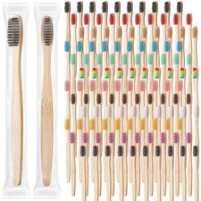 Sieral 120 Pcs Bamboo Toothbrushes Bulk Soft Bristle Toothbrush, Individually