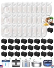 Veken 50 Pack Cat Water Fountain Filters for 95oz, 67oz, 85oz, 135oz Dispensers