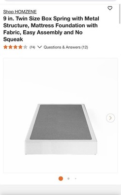 9'' Twin Box Spring - Steel Mattress Foundation with Easy Clean Cover