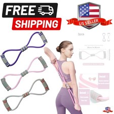 3 Pcs Resistance Bands 8 Figure Shaped Tension Rope Shoulder Elastic Band for...