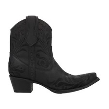 Circle G by Corral Embroidered Snip Toe Zippered Cowboy Booties Womens Black Cas
