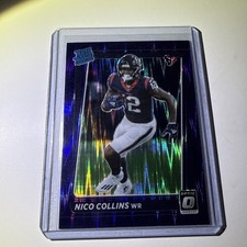 2021 Panini Donruss Optic - Rated ROOKIE Nico Collins #230 Purple Shock Prizm  