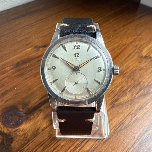 Vintage Omega Ref 2576-11 Automatic Bumper Cal 342 Men's Stainless Watch Patina!