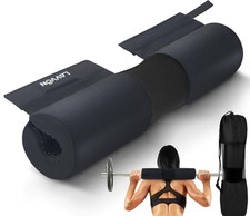 Barbell Squat Pad Nylon Padding AntiSlip- Thick Foam 44 cm x 8 cm, Black