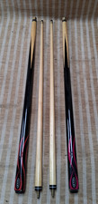 2x RILLEY POOL CUES - 2 SECTION CUES - HARDWOOD 2 PART RILLEY POOL CUES x2
