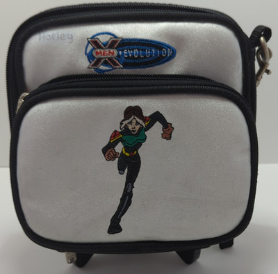 X-Men Evolution Crossbody Zip Pouch Adjustable Strap Black/Silver Initials
