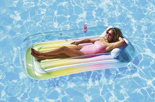 Member's Mark Inflatable Sun Tub Tanning Pool Float, Rainbow Ombre