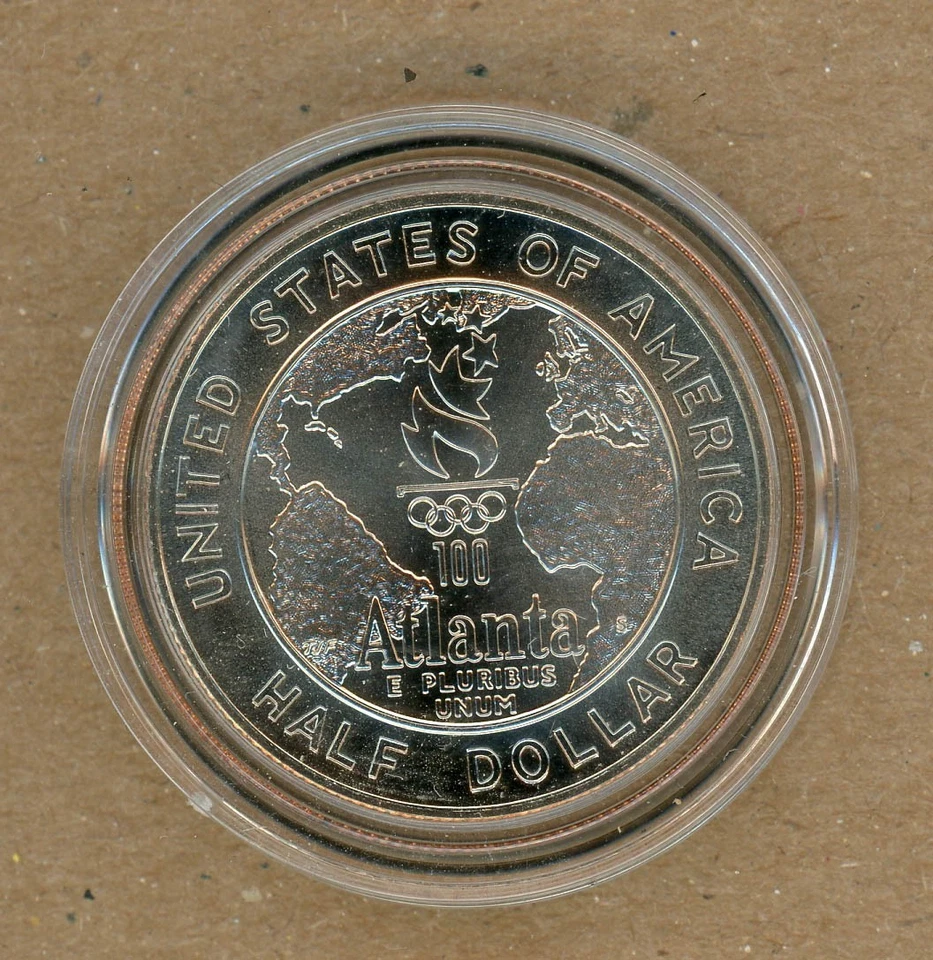 1995 Olympic Basketball Half Dollar US Mint UNC 50C Commemorative - Image 2 of 2