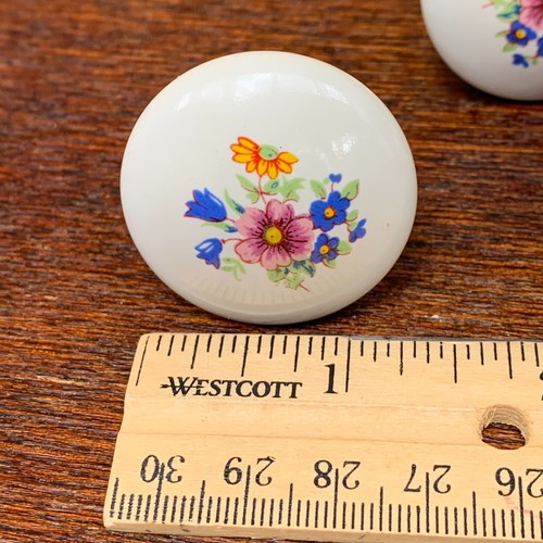 Lot Of 8 Vintage Floral Shabby Drawer Cabinet Knobs Set Porcelain Ceramic Chic - Picture 4 of 4