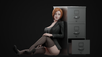 Dana Scully, Akte-X, X-Files, sexy Pin-Up, Action, Figur, 3D Druck, UNBEMALT