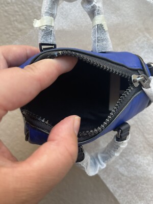 NEW COACH C6961 BLUE BLACK LEATHER MICRO VENTURER DUFFLE BAG KEY
