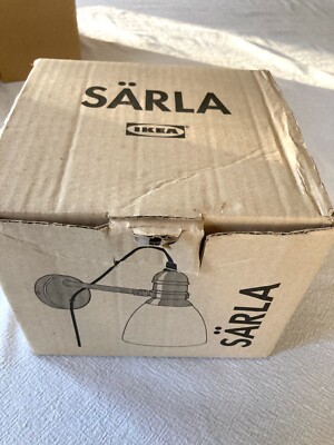 IKEA SARLA White Glass Sconce Shade in Box; Slightly Vintage
