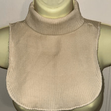 Vintage Cream/Light Tan Ribbed Turtleneck Polyester Neck Dickie