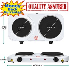 Double Single Electric Hot Plate Portable Table Top Kitchen Cooker Hob1000/2500W