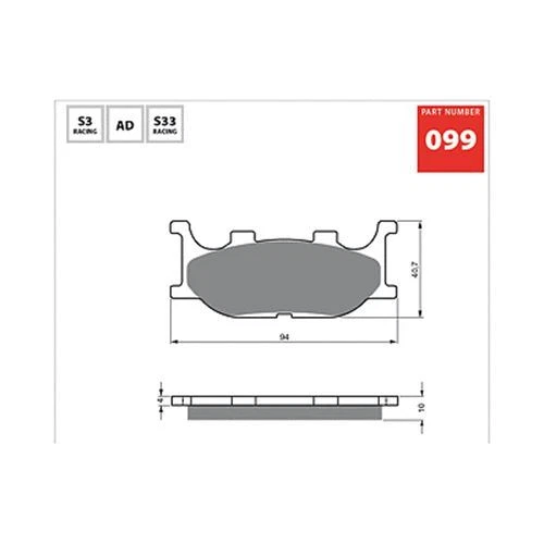 Pastillas de freno GOLDfren 099S3 FA199 para motocicletas Yamaha XVS1100 XV250 YP250 FZ6 Foto 2 de 2