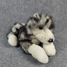 Folkmanis Husky Full Body Hand Puppet Plush Dog Gray White Wolf Realistic Toy