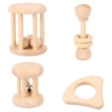 4Pcs Wooden Rabbit Chew Toy Fun Safe Guinea Pigs Teeth Grinding Tool