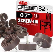 Screw-On Rubber Feet for Furniture - 32PCS Floor Protector for Chair Leg - St...