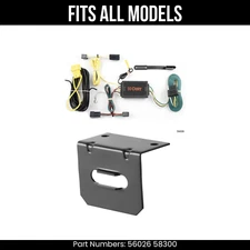 For 08-10 Saturn Vue 4 Pin Trailer Wire Plug & Bracket Fits All Models Curt Kit